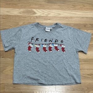 FRIENDS Gray Pajama Top with Red Stockings